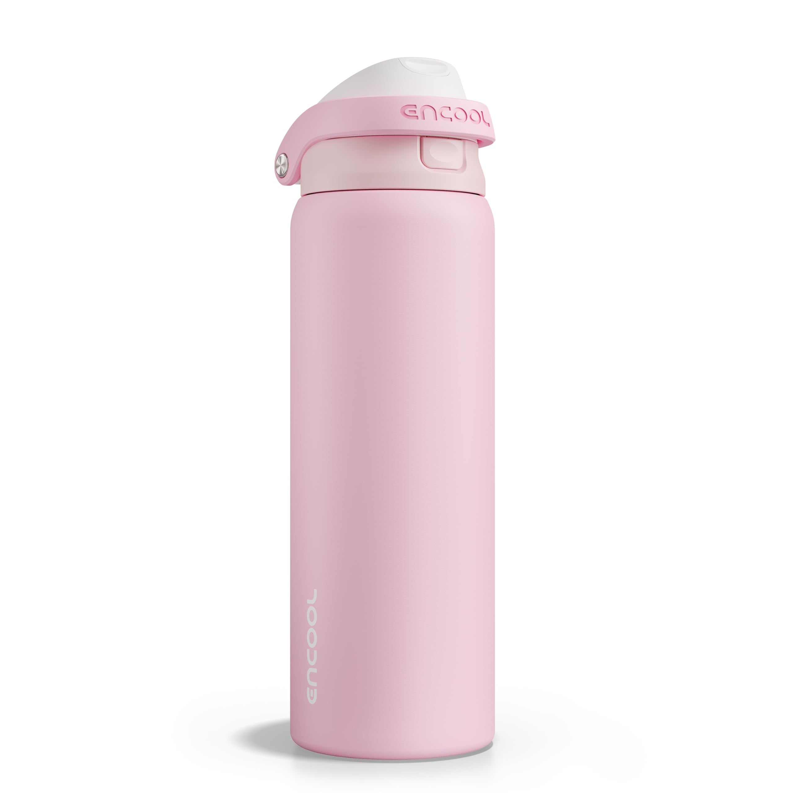 ENCOOL Leakproof Insulated Water Bottle with Straw Dual-Sip Water Bottle Bag-Safe Design for Work, Commute & Gym – Keeps Drinks Cold All Day, 24 oz, Powder Blue