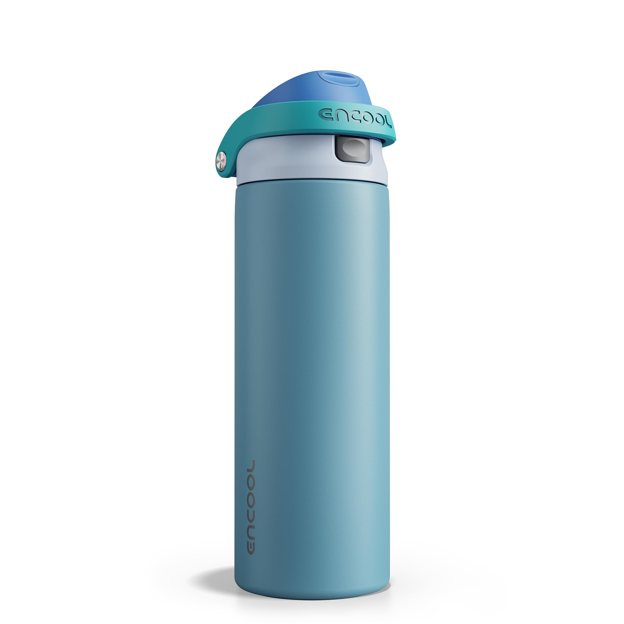 ENCOOL Leakproof Insulated Water Bottle with Straw Dual-Sip Water Bottle Bag-Safe Design for Work, Commute & Gym – Keeps Drinks Cold All Day, 24 oz, Powder Blue
