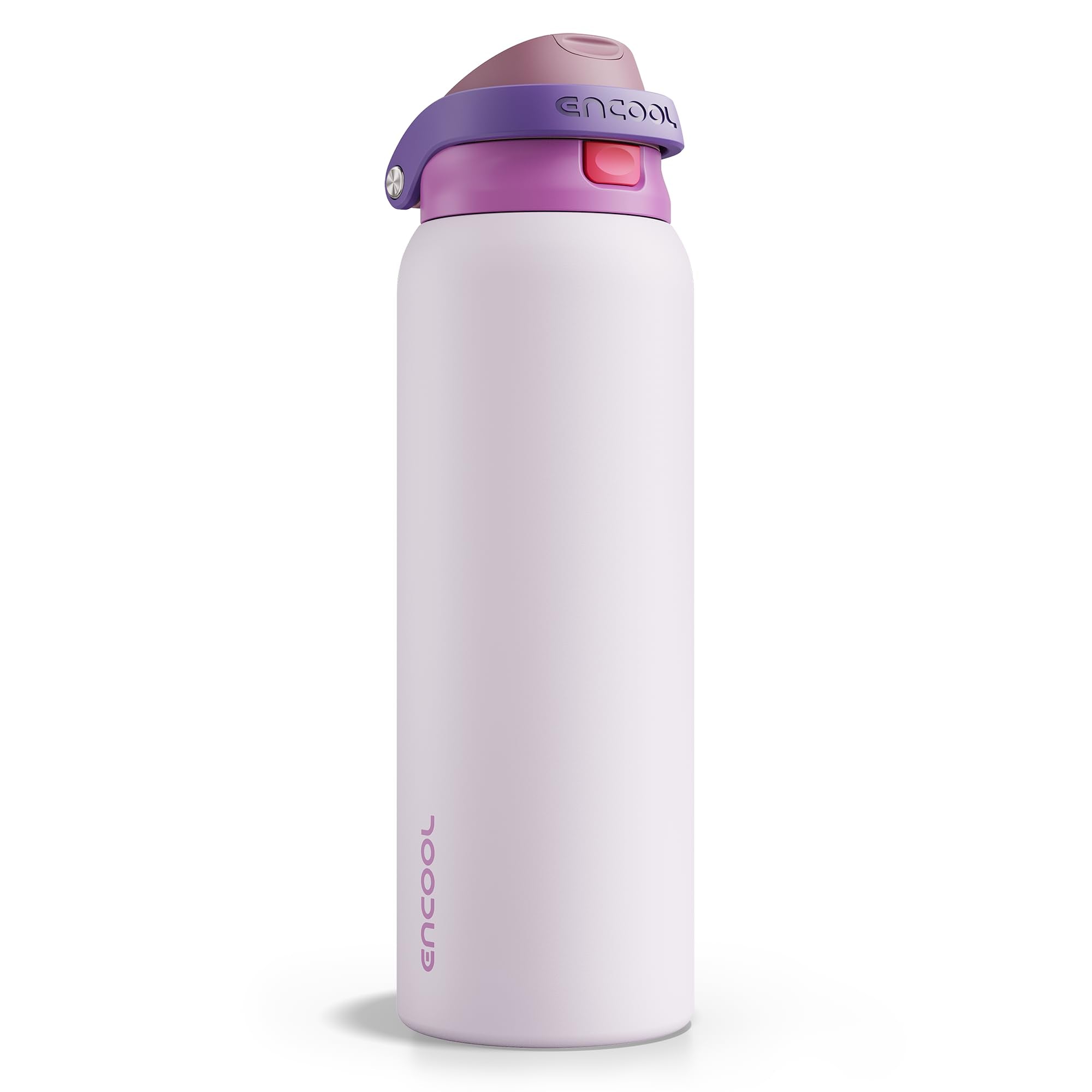 ENCOOL Leakproof Insulated Water Bottle with Straw Dual-Sip Water Bottle Bag-Safe Design for Work, Commute & Gym – Keeps Drinks Cold All Day, 24 oz, Powder Blue