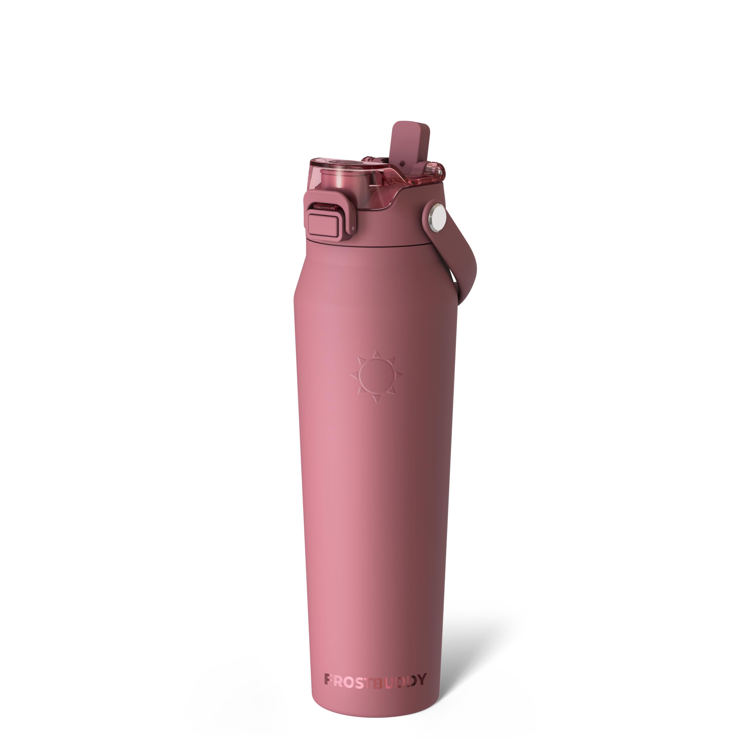 Frost Buddy 16oz Insulated Water Bottle with Straw & Chug Lid | Leak-Proof Stainless Steel | 24-Hours Cold | Sweat-Proof, Cup Holder Friendly | Ideal for Gym, Travel, Sports & Everyday Hydration
