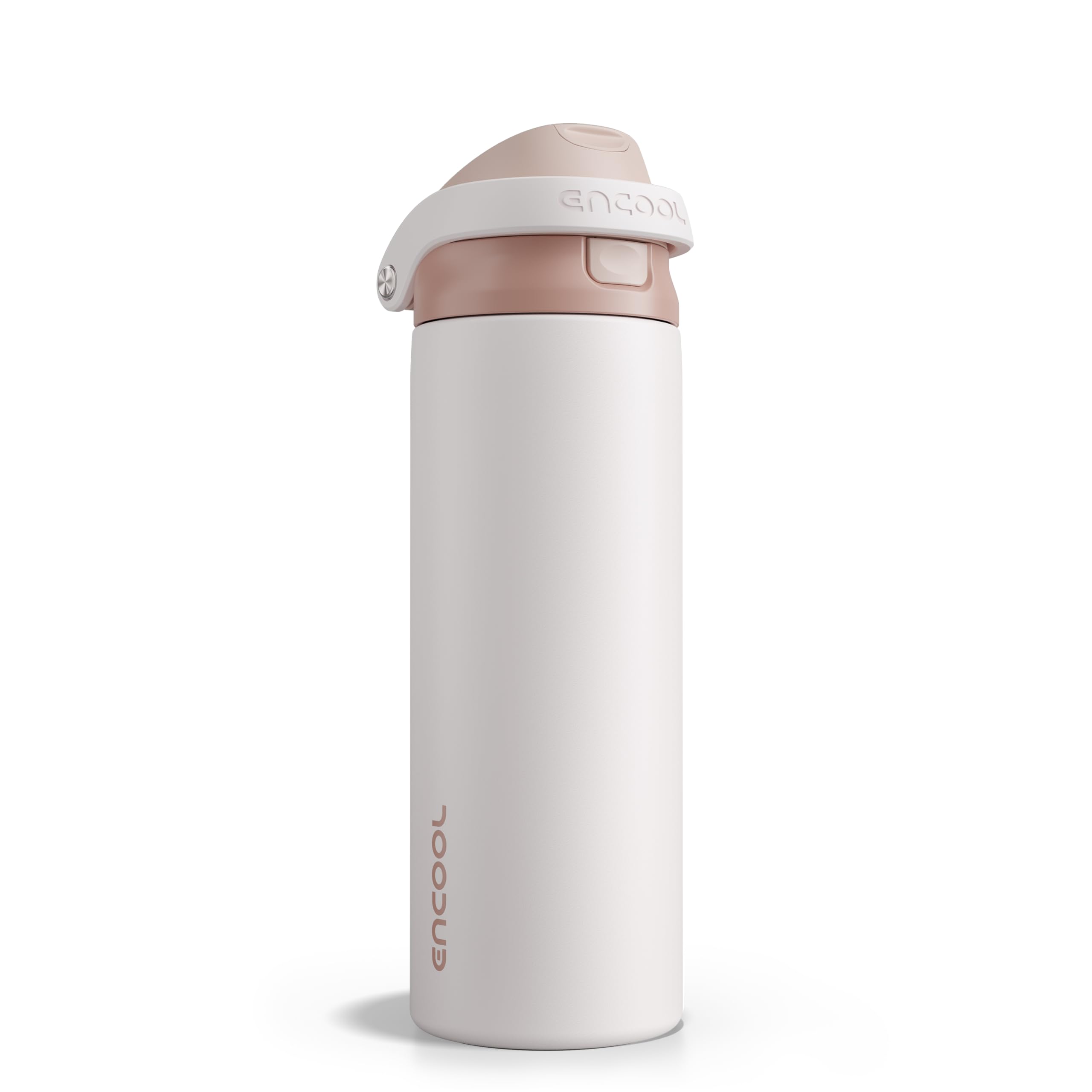 ENCOOL Leakproof Insulated Water Bottle with Straw Dual-Sip Water Bottle Bag-Safe Design for Work, Commute & Gym – Keeps Drinks Cold All Day, 24 oz, Powder Blue