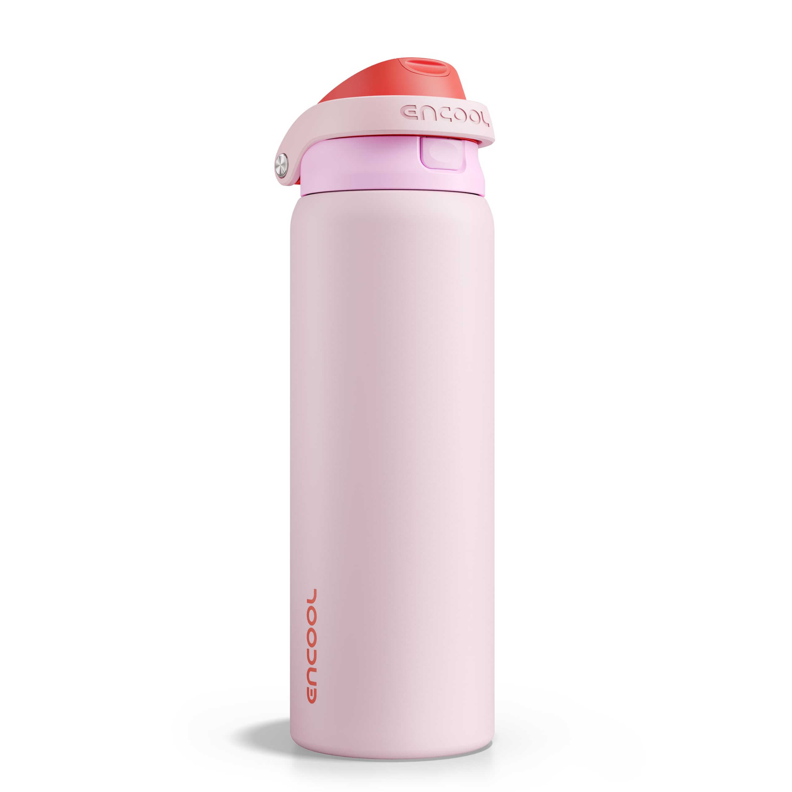 ENCOOL Leakproof Insulated Water Bottle with Straw Dual-Sip Water Bottle Bag-Safe Design for Work, Commute & Gym – Keeps Drinks Cold All Day, 24 oz, Powder Blue