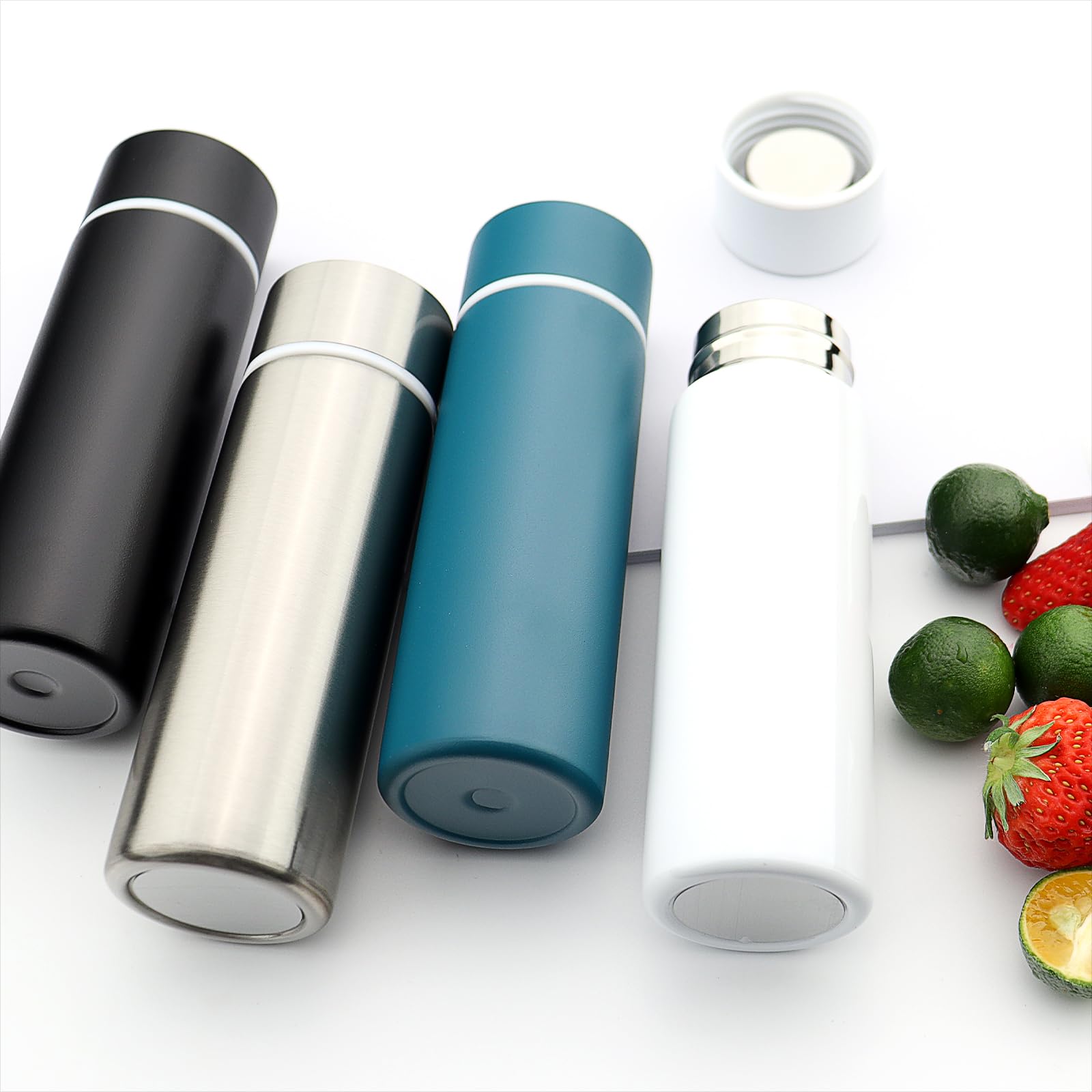 Cute Small Purse Water Bottle, 4.4 Fl. Oz, Mini Slim Flask for Kids Lunchbox, Portable Skinny Handbag Water Bottle, Vacuum Insulated Reusable Leak Proof Stainless Steel Cup