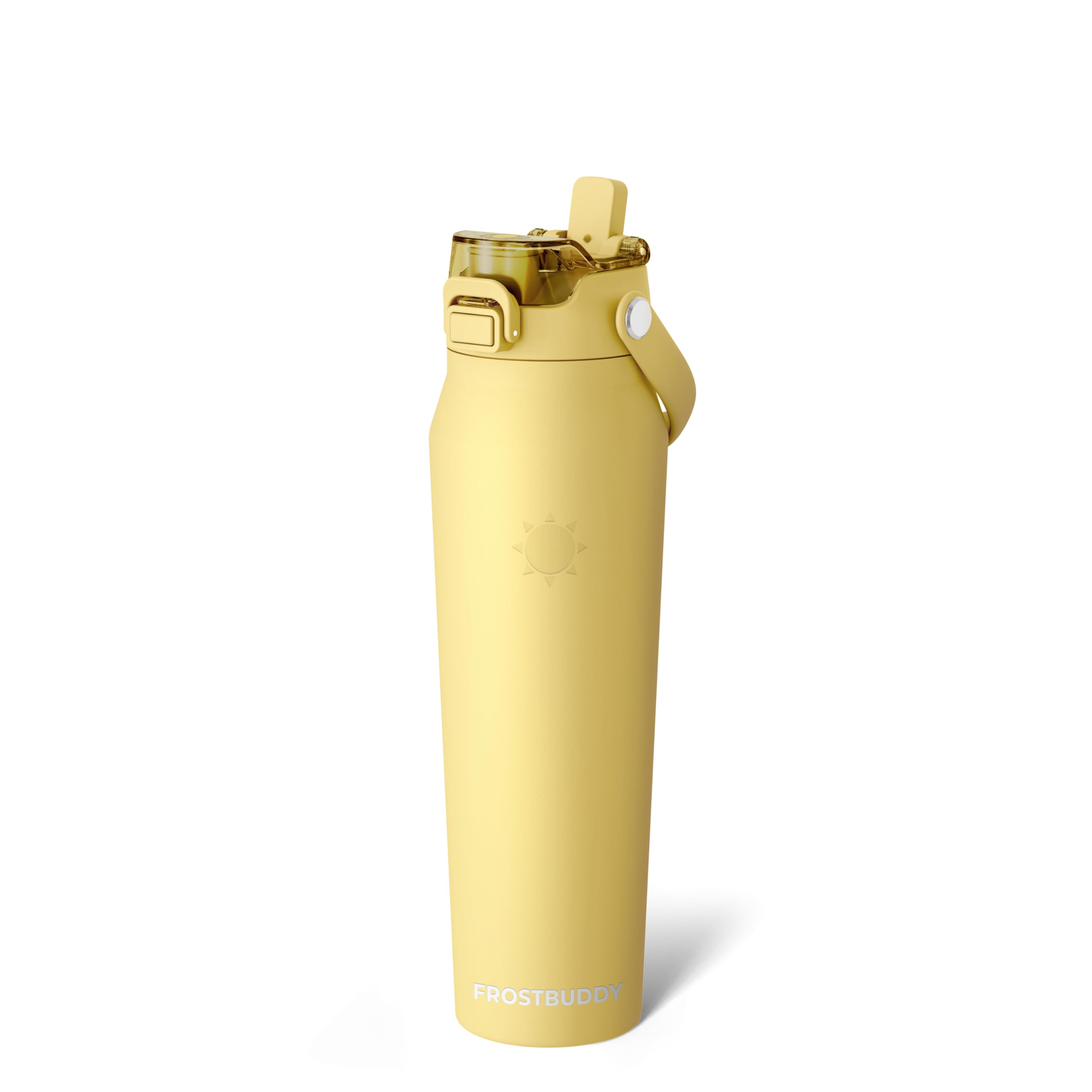 Frost Buddy 16oz Insulated Water Bottle with Straw & Chug Lid | Leak-Proof Stainless Steel | 24-Hours Cold | Sweat-Proof, Cup Holder Friendly | Ideal for Gym, Travel, Sports & Everyday Hydration
