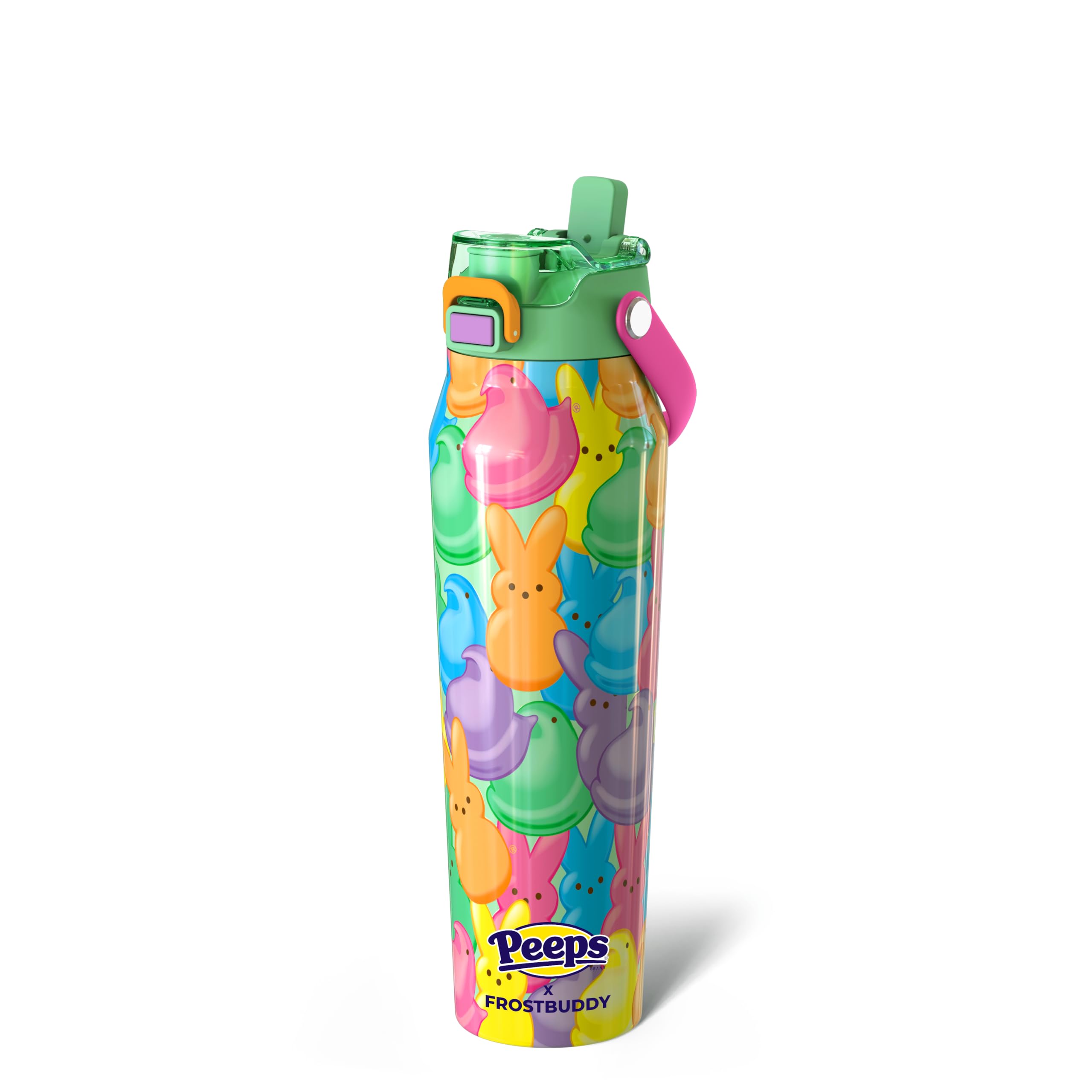 Frost Buddy 16oz Insulated Water Bottle with Straw & Chug Lid | Leak-Proof Stainless Steel | 24-Hours Cold | Sweat-Proof, Cup Holder Friendly | Ideal for Gym, Travel, Sports & Everyday Hydration