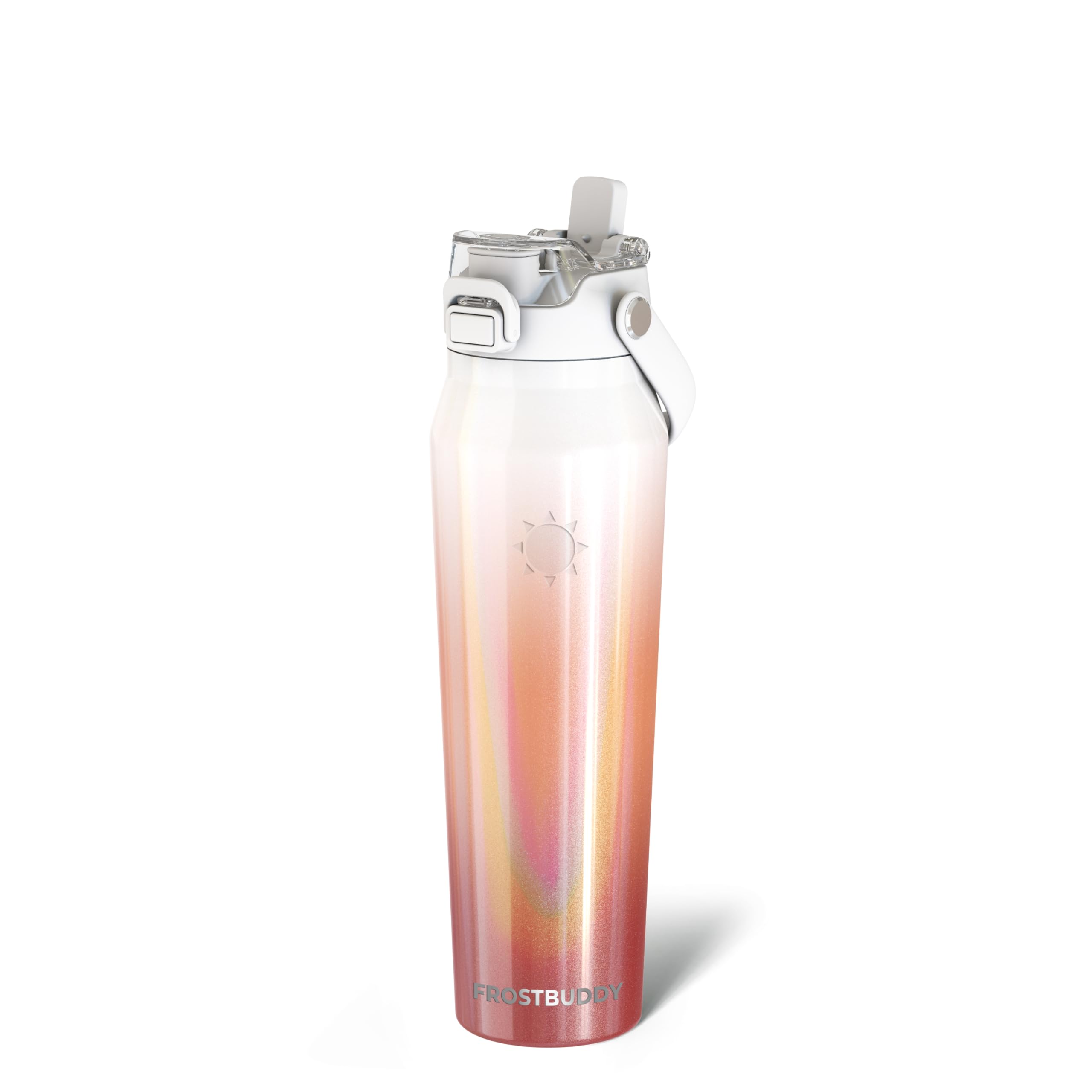 Frost Buddy 16oz Insulated Water Bottle with Straw & Chug Lid | Leak-Proof Stainless Steel | 24-Hours Cold | Sweat-Proof, Cup Holder Friendly | Ideal for Gym, Travel, Sports & Everyday Hydration