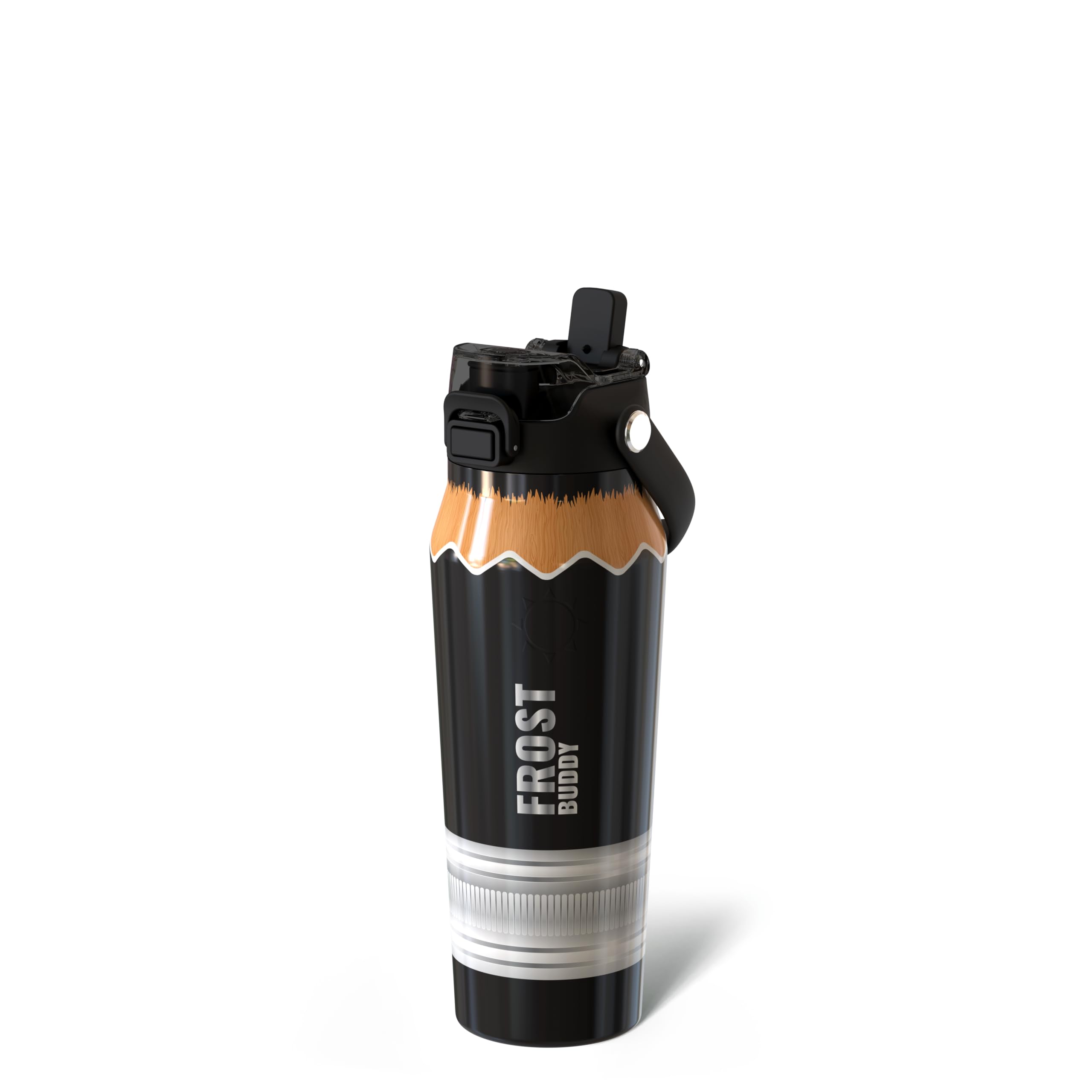 Frost Buddy 16oz Insulated Water Bottle with Straw & Chug Lid | Leak-Proof Stainless Steel | 24-Hours Cold | Sweat-Proof, Cup Holder Friendly | Ideal for Gym, Travel, Sports & Everyday Hydration
