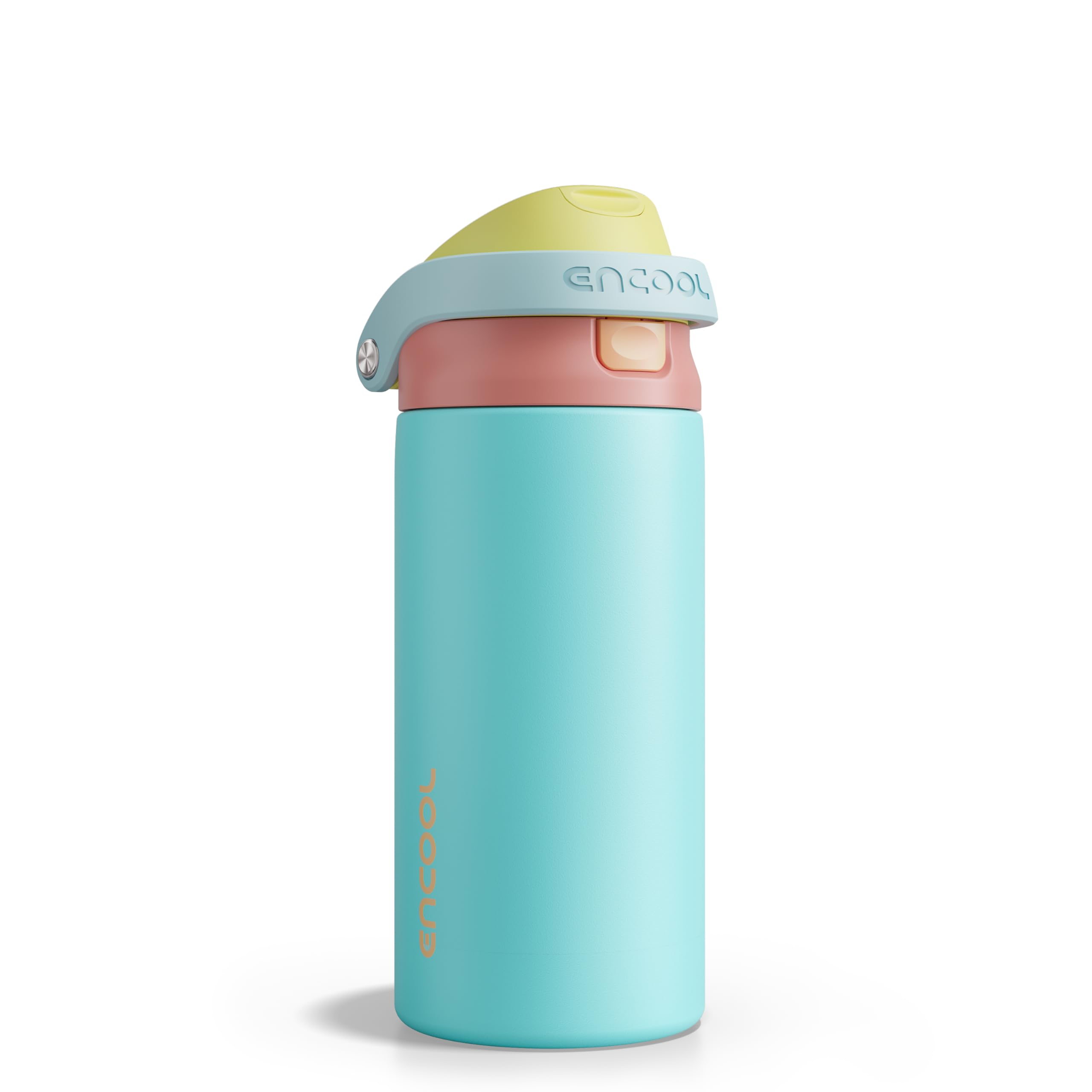 ENCOOL Leakproof Insulated Water Bottle with Straw Dual-Sip Water Bottle Bag-Safe Design for Work, Commute & Gym – Keeps Drinks Cold All Day, 24 oz, Powder Blue