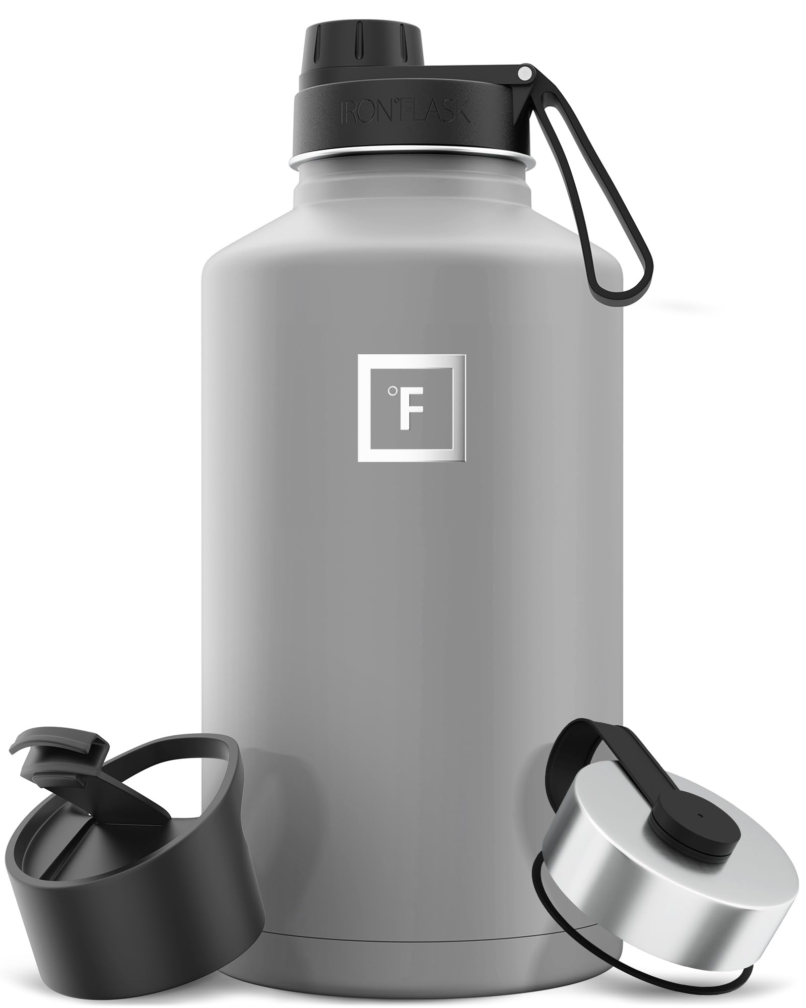 IRON °FLASK Camping & Hiking Hydration Flask with Straw, Wide Mouth Insulated Stainless Steel Sports Water Bottle - 40 oz Blue Waves