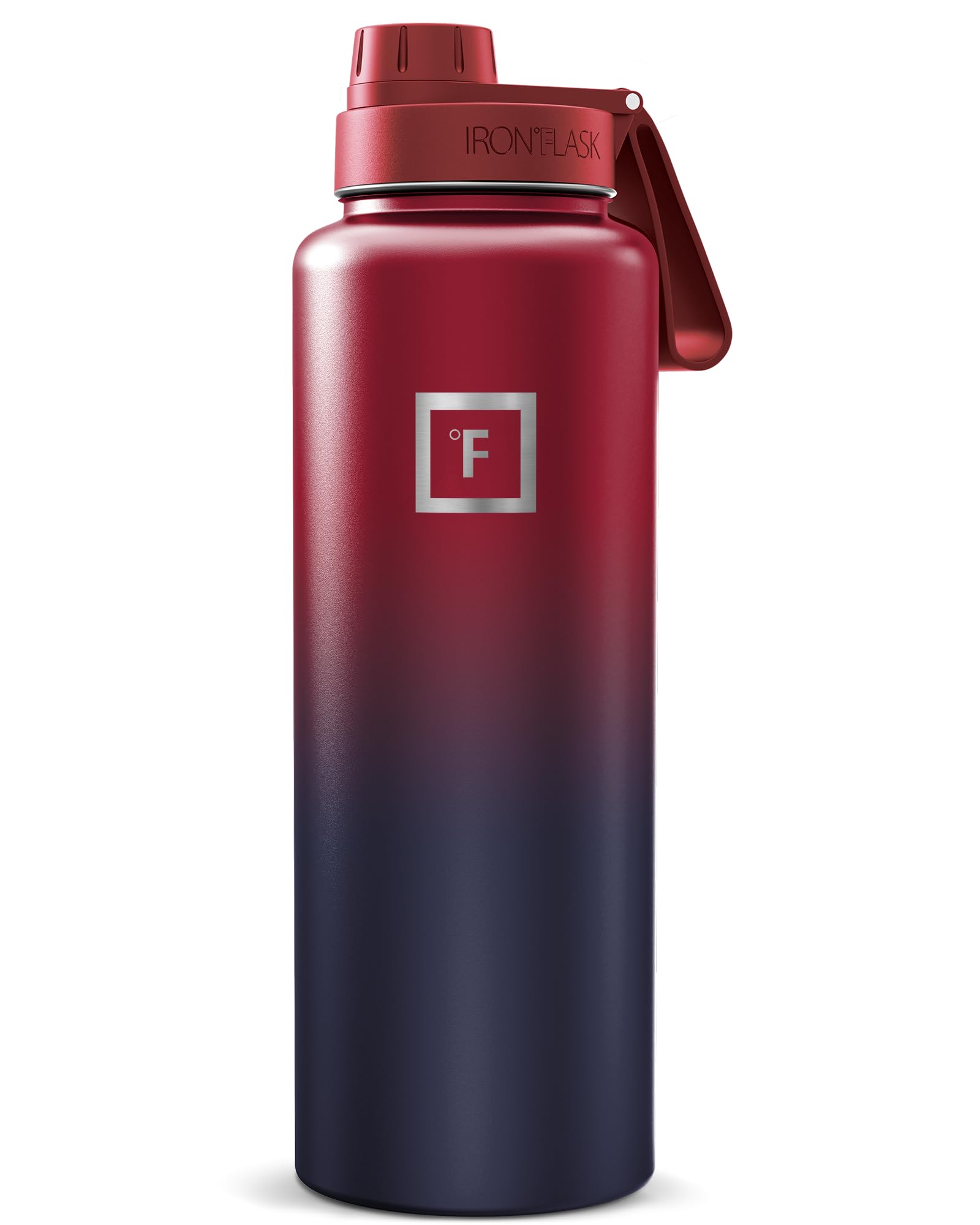 IRON °FLASK Camping & Hiking Hydration Flask with Straw, Wide Mouth Insulated Stainless Steel Sports Water Bottle - 40 oz Blue Waves