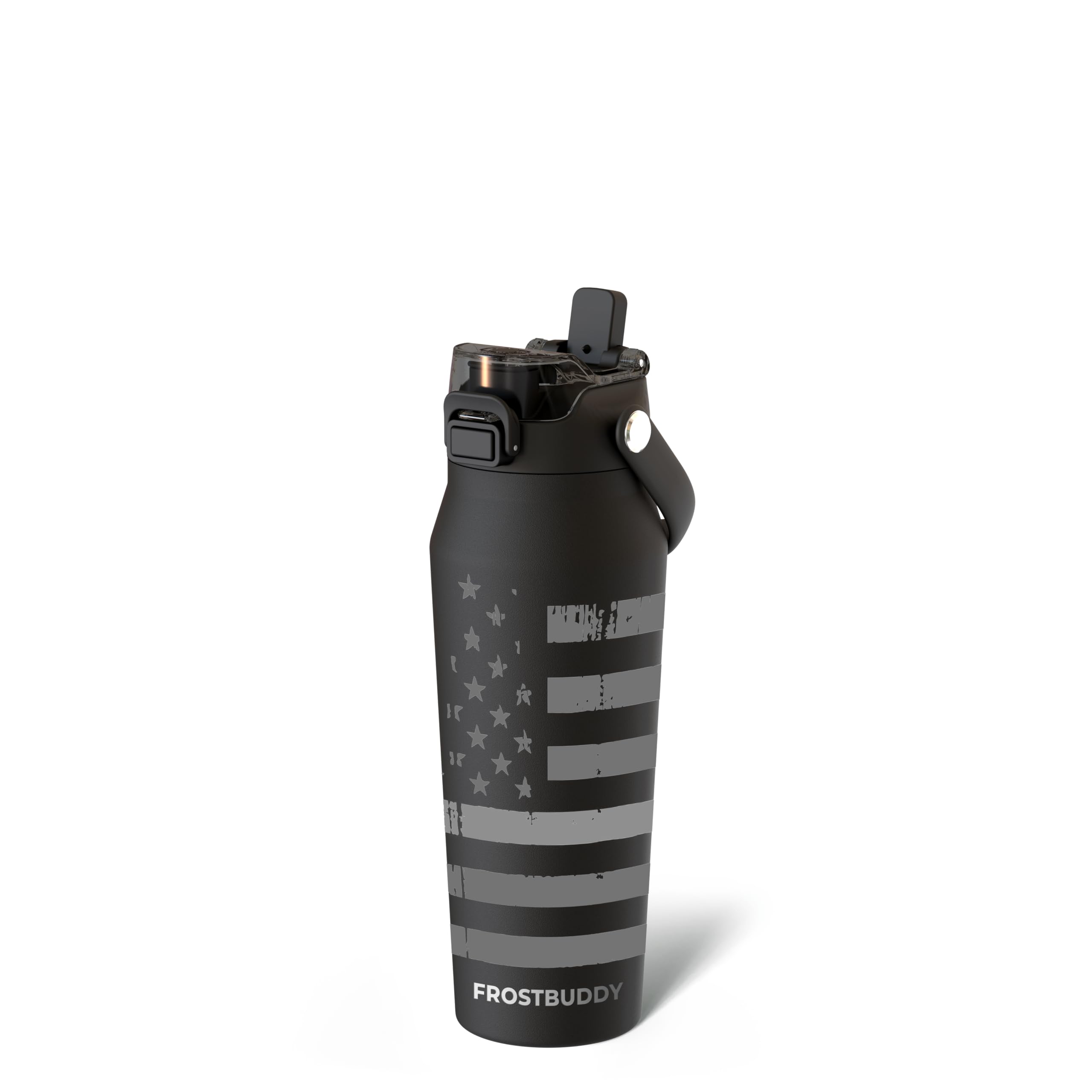 Frost Buddy 16oz Insulated Water Bottle with Straw & Chug Lid | Leak-Proof Stainless Steel | 24-Hours Cold | Sweat-Proof, Cup Holder Friendly | Ideal for Gym, Travel, Sports & Everyday Hydration