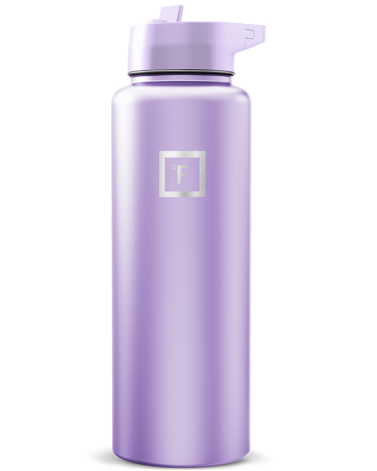 IRON °FLASK Camping & Hiking Hydration Flask with Straw, Wide Mouth Insulated Stainless Steel Sports Water Bottle - 40 oz Blue Waves