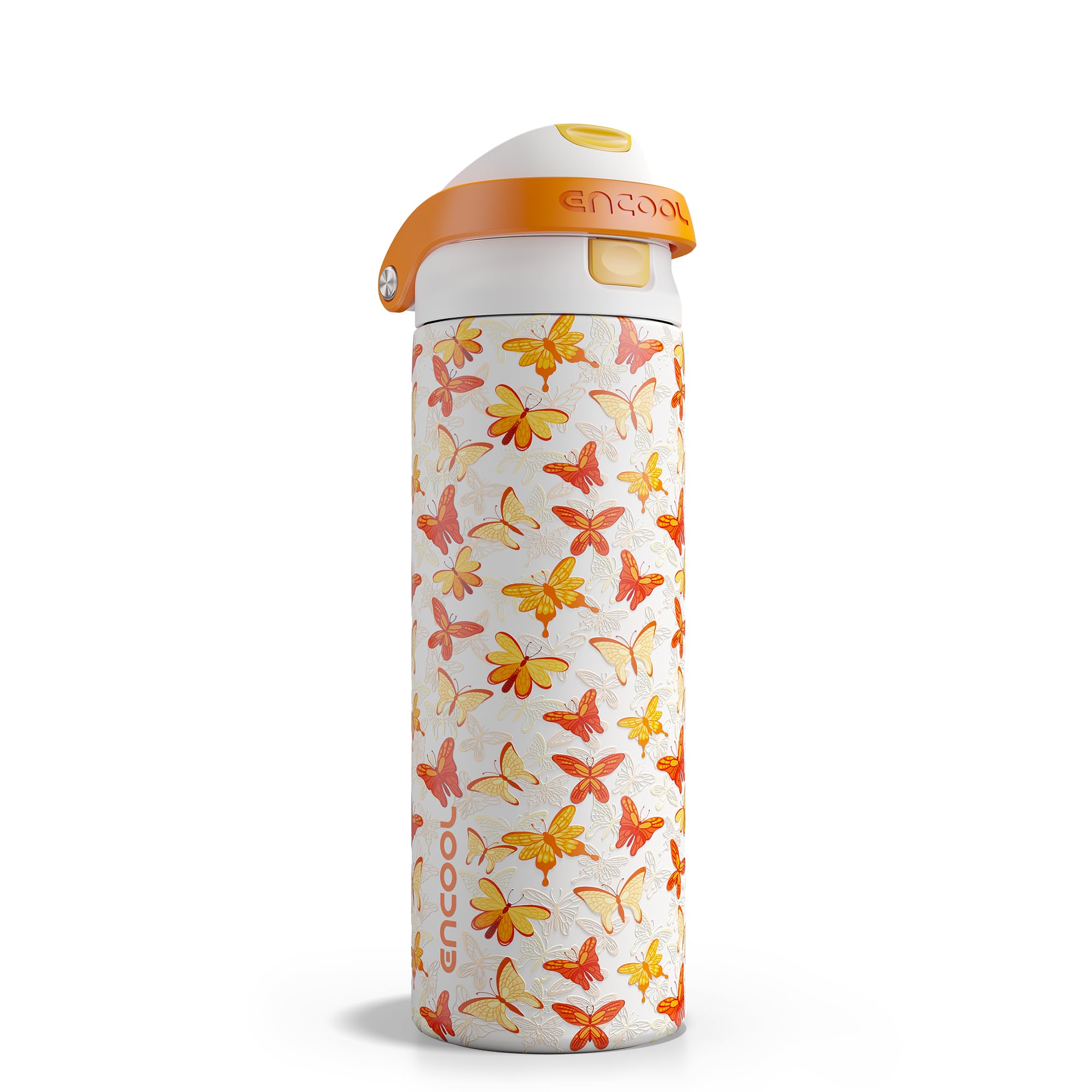 ENCOOL Leakproof Insulated Water Bottle with Straw Dual-Sip Water Bottle Bag-Safe Design for Work, Commute & Gym – Keeps Drinks Cold All Day, 24 oz, Powder Blue