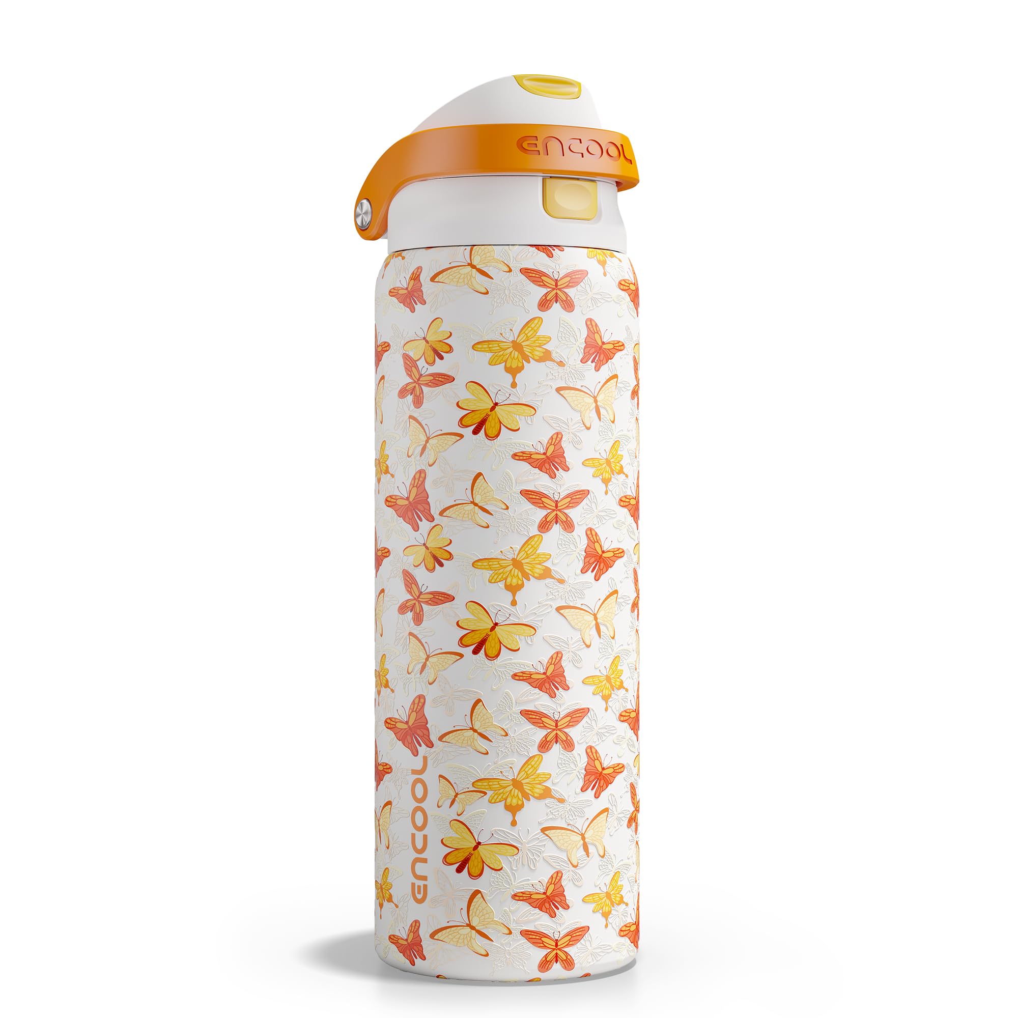 ENCOOL Leakproof Insulated Water Bottle with Straw Dual-Sip Water Bottle Bag-Safe Design for Work, Commute & Gym – Keeps Drinks Cold All Day, 24 oz, Powder Blue